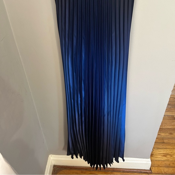 Cache blue/black ombré pleated gown Y2K size 4 - Picture 3 of 8